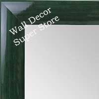 MR1563-7 Gloss Lacquer Dark Green Wood Grain Medium Custom Wall Mirror -  Custom Bathroom Mirror