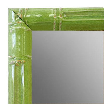 MR1611-3   Green Enamel Bamboo Custom Mirror