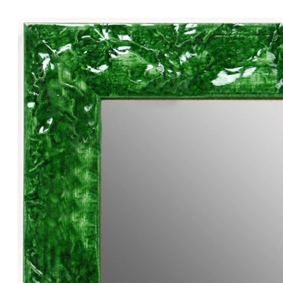 MR1692-3 | Glossy Green / Design | Custom Wall Mirror | Decorative Framed Mirrors | Wall D�cor