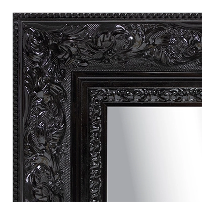 MR1908-2 Black Lacquer Ornate  Custom Mirror
