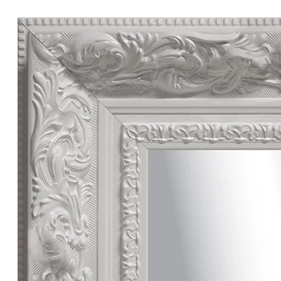 MR1908-3 White Lacquer Ornate  Custom Mirror