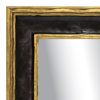 MR1924-3 Sculptured Gold and Black Panel Scoop with Lip  Custom Mirror