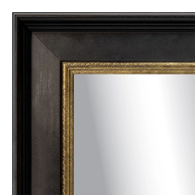 MR1925-3 Black with Antique Gold Lip  Custom Mirror