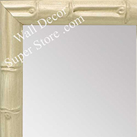 MR1947-4 Distressed White Tropical Bamboo Custom Framed Mirror