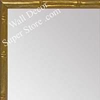 MR1948-1 Very Small Distressed Gold Tropical Bamboo Custom Framed Mirror