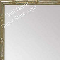 MR1948-2 Very Small Distressed Silver Tropical Bamboo Custom Framed Mirror
