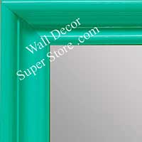 MR1961-5 Large Teal High Gloss Custom Mirror With Scoop