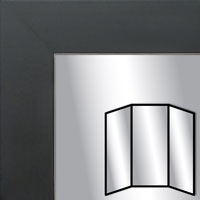 WM1689-1 | Black / Cube Moulding | Custom Three Panel Dressing Room Mirror