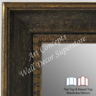 Wm5206 1 Aged Brown 3 Panel Raised Top Winged Mirror Wmp8