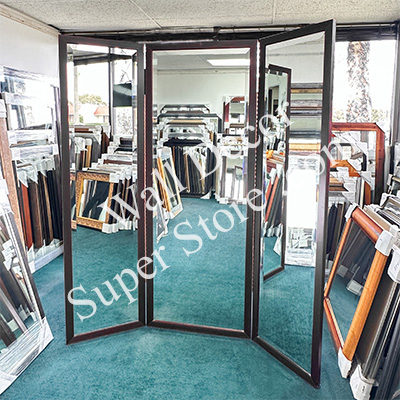 WM1845-9 Value Price - Classic Matte Black - Custom Three Panel Dressing Mirror
