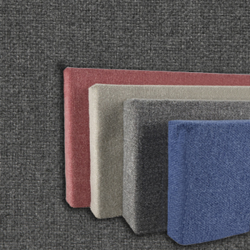 FW830-01 Soft Colors: Charcoal - Frameless Fabric Wrap Cork Bulletin Board - Hook and Loop Velcro - to 48" Wide 