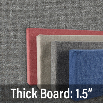 FW830-02 Soft Colors: Aluminum - Frameless Fabric Wrap Cork Bulletin Board - Classic Hook And Loop Velcro