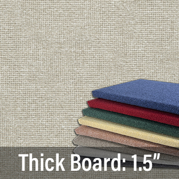 FW830-04 Soft Grey - Frameless Fabric Wrap Cork Bulletin Board - Classic Hook And Loop Velcro