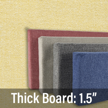 FW830-14 Soft Colors: Mimosa - Frameless Fabric Wrap Cork Bulletin Board - Classic Hook And Loop Velcro