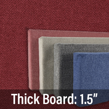 FW830-15 Soft Colors: Vermilion - Frameless Fabric Wrap Cork Bulletin Board - Classic Hook And Loop Velcro