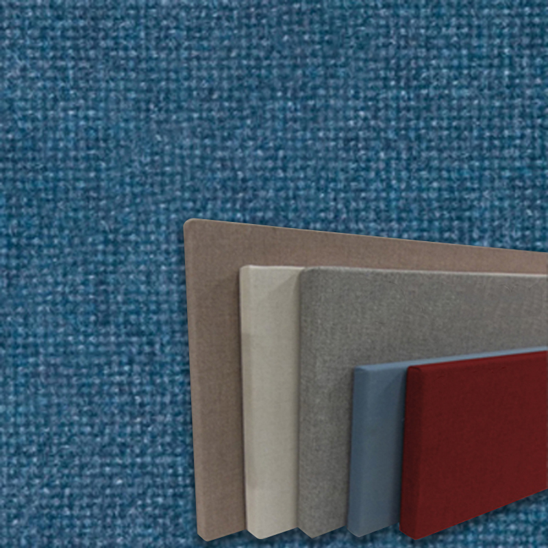 FW800-37 Ultramarine Frameless Fabric Wrap Cork Bulletin Board - Classic Hook And Loop Velcro