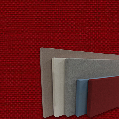 FW800-59 Red Frameless Fabric Wrap Cork Bulletin Board - Classic Hook And Loop Velcro