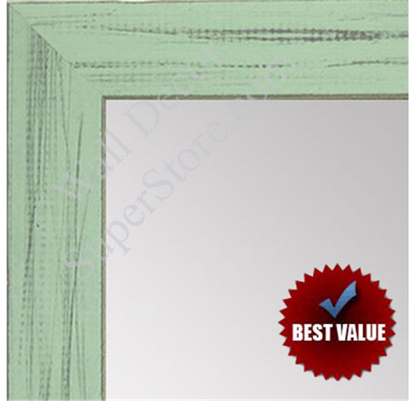 MR1533-12 Distressed Soft Green - Medium Custom Wall Mirror - Custom Bathroom Mirror