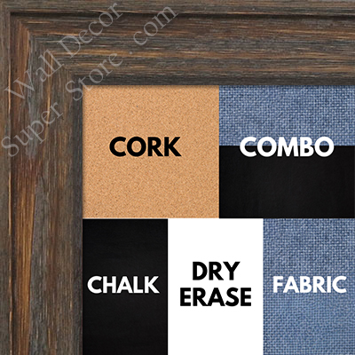 DISC-BB1512-2 Gray Distressed Barnwood - Large Wall Board Cork Chalk Dry Erase