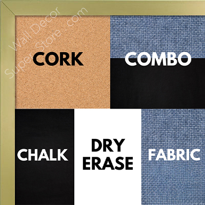 BB1540-17 Thin Metal Frosted Gold Custom Cork Chalk or Dry Erase Board Small To Large