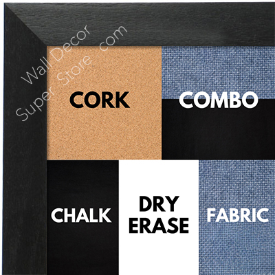 BB1681-1 | Black / Walnut | Custom Cork Bulletin Board | Custom White Dry Erase Board | Custom Chalk Board