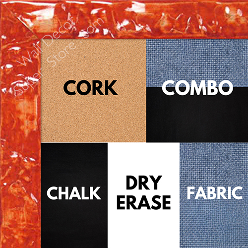 BB1691-4 | Glossy Orange / Design | Custom Cork Bulletin Board | Custom White Dry Erase Board | Custom Chalk Board