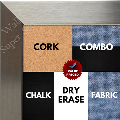 BB1708-1 | Stainless Steel Look - Mica Finish - Moulding | Custom Cork Bulletin Board | Custom White Dry Erase Board | Custom Chalk Board
