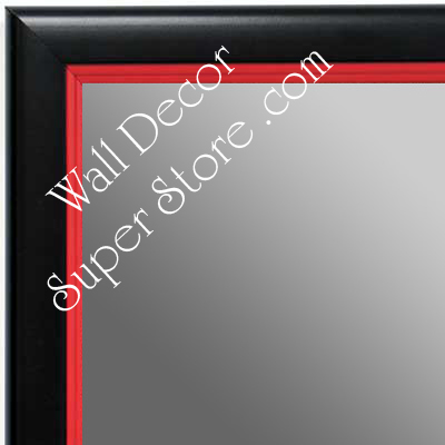 MR1400-3 Black With Red Lip - Small Custom Wall Mirror