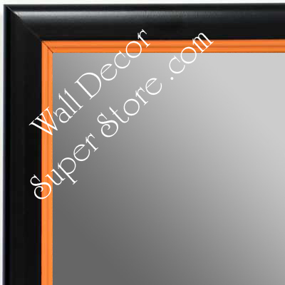 MR1400-5 Black With Orange Lip - Small Custom Wall Mirror
