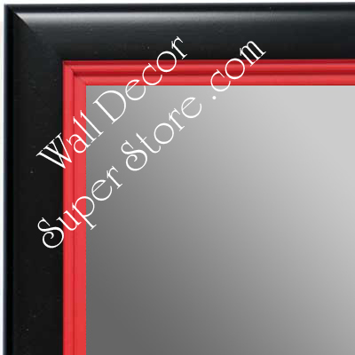 MR1401-3 Black With Red Lip - Medium Custom Wall Mirror Custom Floor Mirror