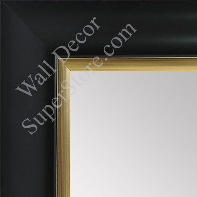 MR1521-4 Black With Gold Trim Large Custom Wall Mirror Custom Floor Mirror