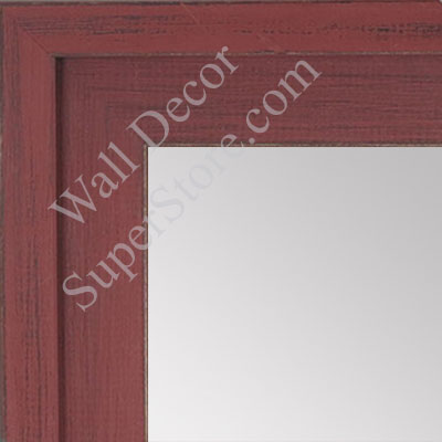 MR1534-4 Distressed Red - Large Custom Wall Mirror -  Custom Bathroom Mirror