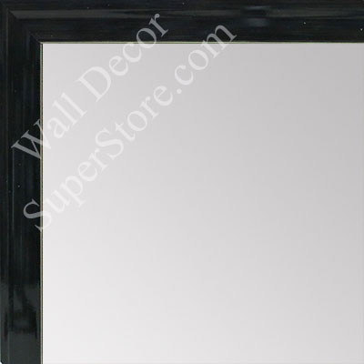 MR1537-6 Glossy Black - Very Small Custom Wall Mirror - Custom Bathroom Mirror