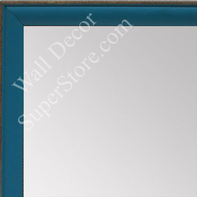 MR1569-9 Turquoise With Top Outside Distressed Accent Very Small Custom Wall Mirror - Custom Bathroom Mirror