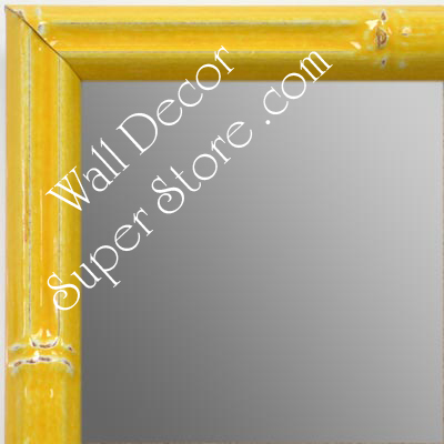 MR1612-4   Yellow Enamel Bamboo Custom Mirror