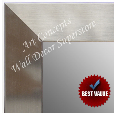 MR1708-3 | Stainless Steel Look - Mica Finish - Moulding | Custom Wall Mirror | Decorative Framed Mirrors | Wall D�cor