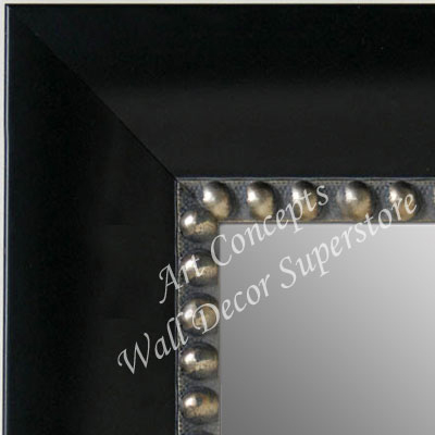 MR5203-2 Black With Silver Beads - Extra Large Custom Wall Mirror Custom Floor Mirror