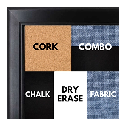 BB1044-9 Black With Inside Ridges - Cork, Chalk, Dry Erase, Combo, Fabric Wrap 
