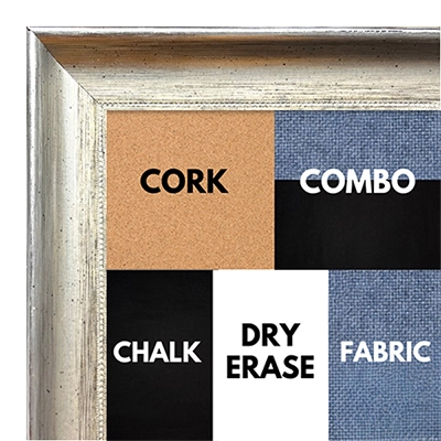BB1208-4 Silver - 1.13 Inch Wide - Custom Cork Chalk Dry Erase