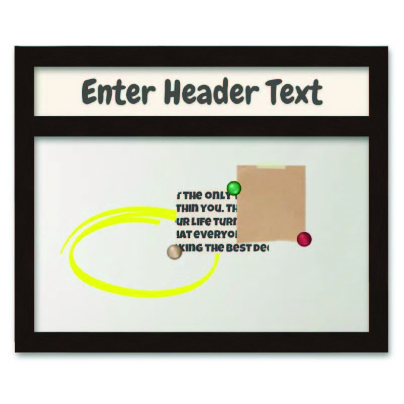 HB1545-WB Custom Dry Erase Header Board - Choose 8 Wooden Frame Colors - Create Size from 24"x30" to 84"x48"