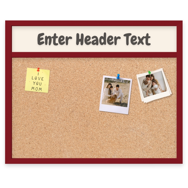 HB1564-CO Custom Cork Header Board - Choose 12 Colorful Frame Colors - Create Size from 18"x18" to 36"x48"