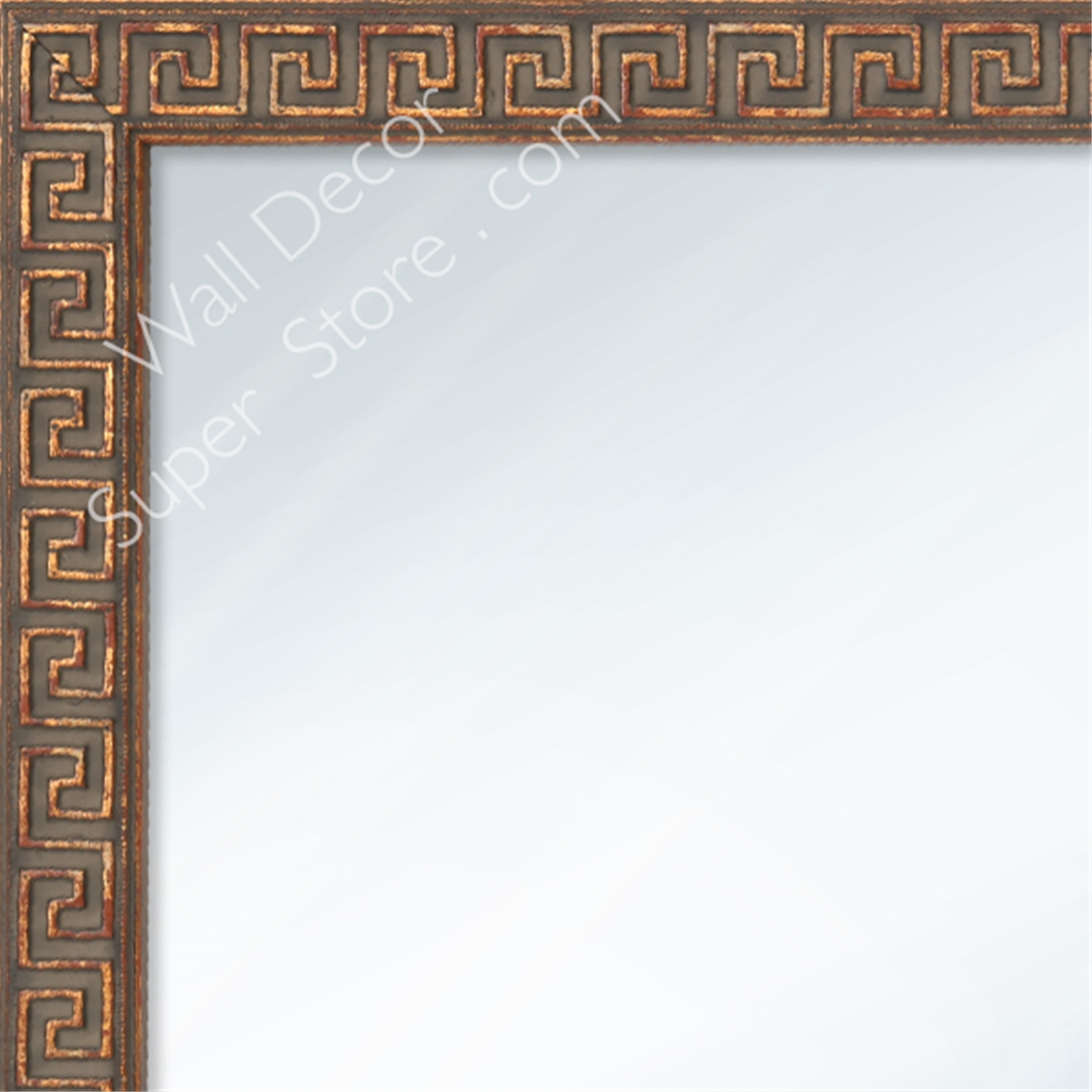 MR1217-1 Artifact Greek Key Grey - Custom Small Mirror - 0.875 Inch Wide