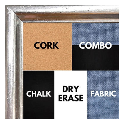 BB1209-4 Silver  - 0.75 Inch Wide - Custom Cork Chalk Dry Erase
