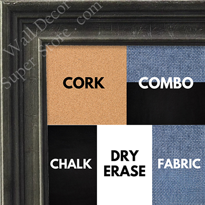 BB1239-3 - Dark Silver - 1.375 Inch Wide - Custom Cork, Chalk, Dry Erase