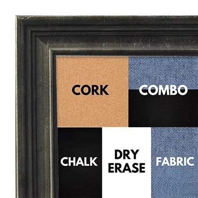 BB1239-3 - Dark Silver - 1.375 Inch Wide - Custom Cork Chalk Dry Erase