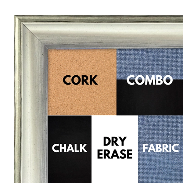 BB1323-1 Brushed Silver - 1.1875" Wide - Custom Cork Chalk or Dry Erase Board