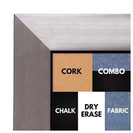 BB1494-4 Brushed Pewter With Black Medium To Extra Large Custom Cork Chalk Or Dry Erase Board