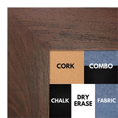 BB1510-5 Dark Walnut Wood Grain Large Custom Wall Boards Chalk Cork Dry Erase