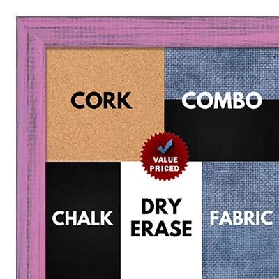 BB1532-10 Distressed Soft Pink - Small Custom Cork Chalk or Dry Erase Board