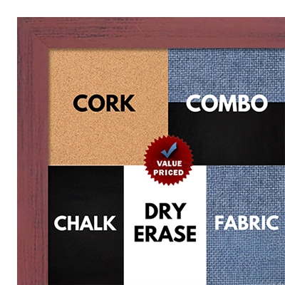 BB1532-4 Distressed Red  - Small Custom Cork Chalk or Dry Erase Board